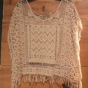 Ivory lace shirt  sleeved blouse